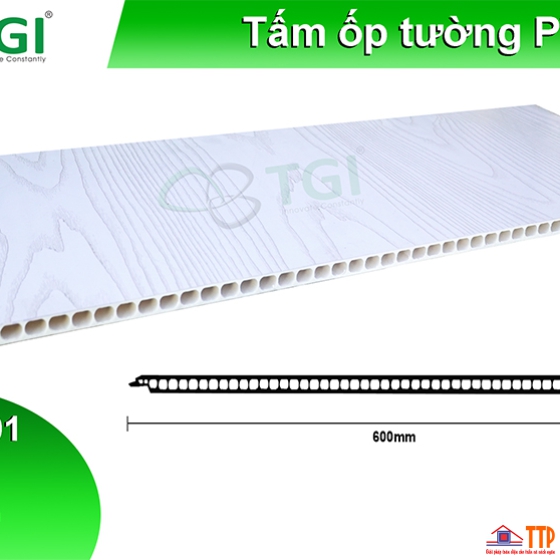 TẤM ỐP PVC DẠNG PHẲNG 600mm MÀU TGW - 8601