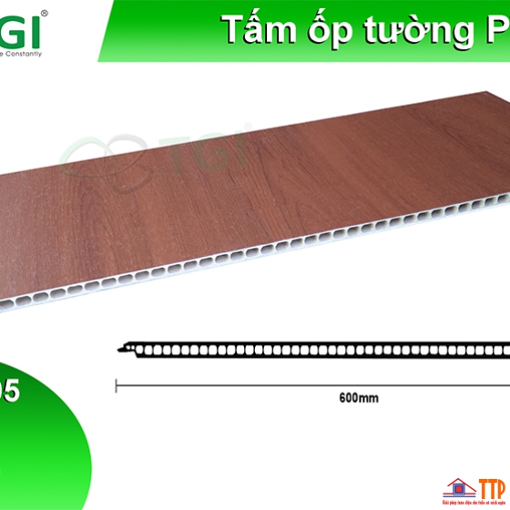TẤM ỐP PVC DẠNG PHẲNG 600mm MÀU TGW - 8605
