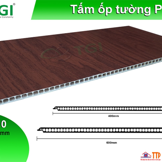 TẤM ỐP PVC DẠNG PHẲNG 600mm MÀU TGW - 8610