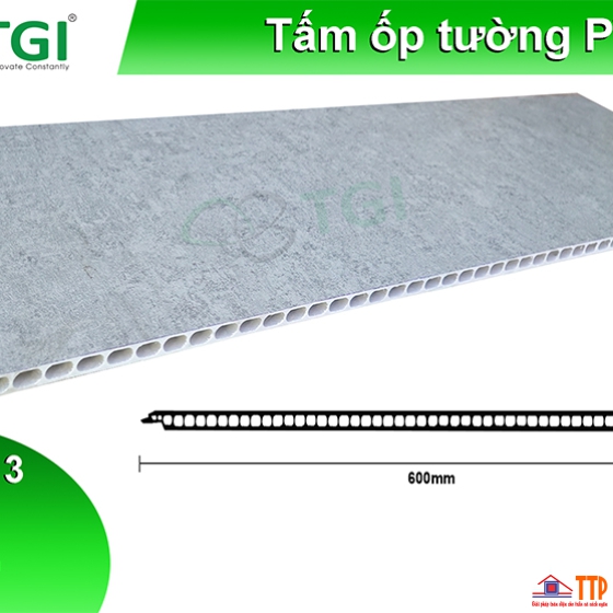 TẤM ỐP PVC DẠNG PHẲNG 600mm MÀU TGW - 8613