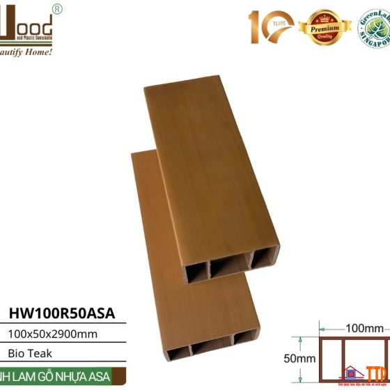 Thanh lam gỗ nhựa HW100R50ASA