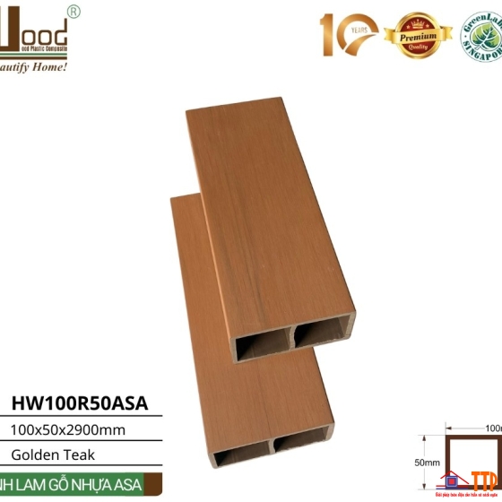 Thanh lam gỗ nhựa HW100R50ASA