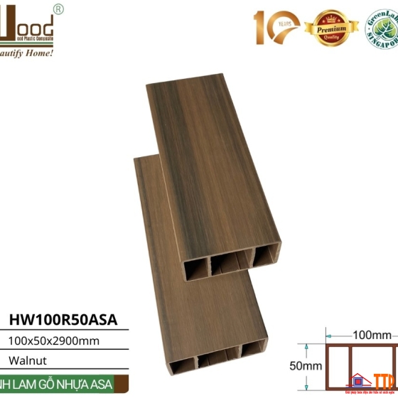 Thanh lam gỗ nhựa HW100R50ASA