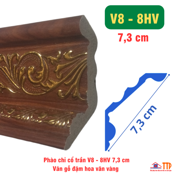 Phào Cổ Trần Vát V8 - 7,3cm  8HV 