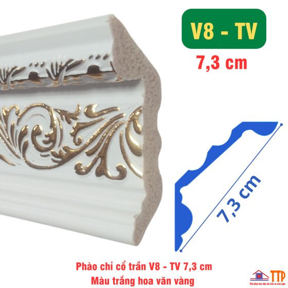 Phào Cổ Trần Vát V8 - 7,3cm  TV