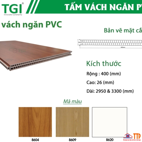 Tấm Vách Ngăn PVC 3300mm