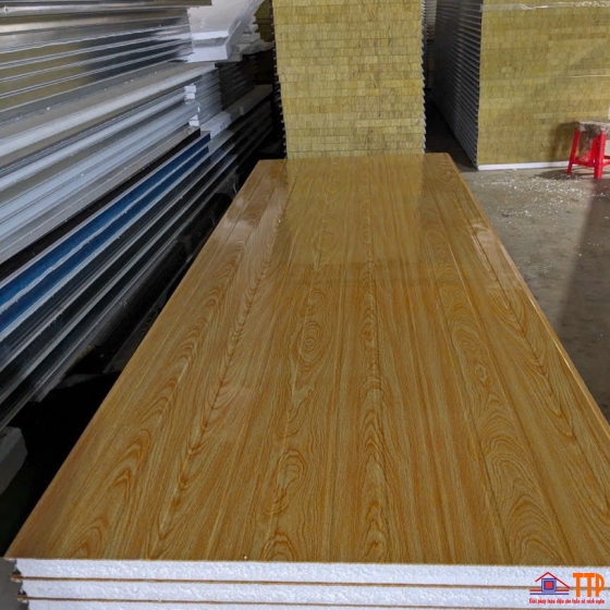 Panel trong nhà màu vân gỗ 100mm